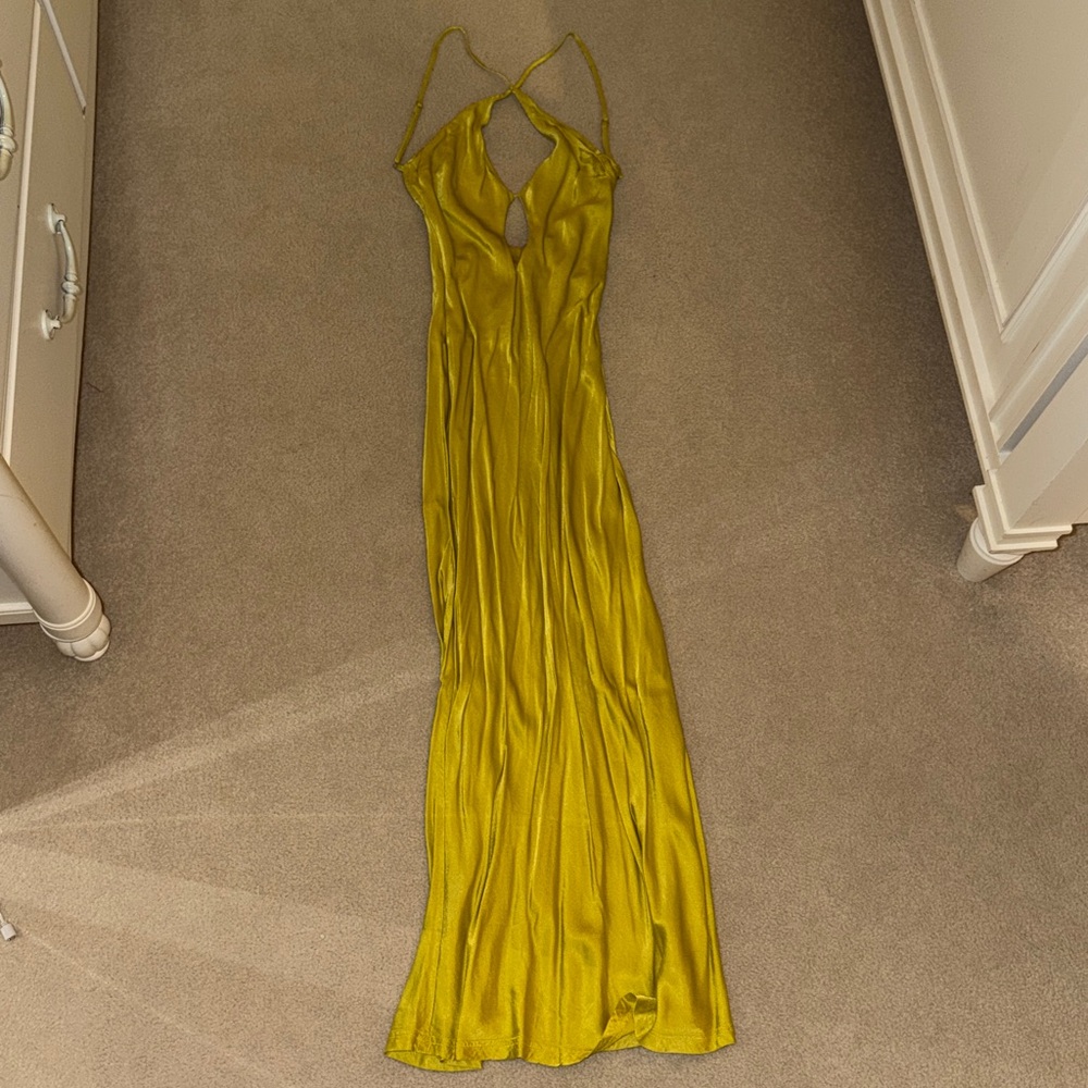 Zara XS DRESS SATIN MAXI WITH SLIT - Picture 5 of 11